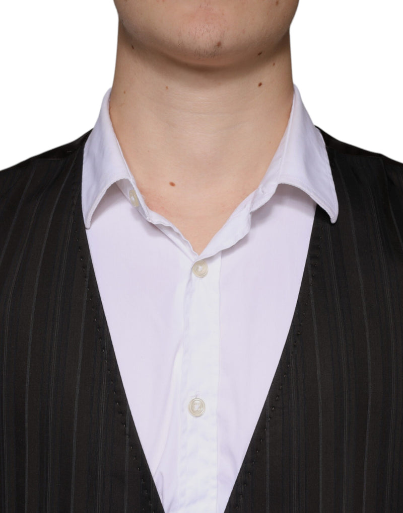 Colete social preto de algodão Dolce & Gabbana