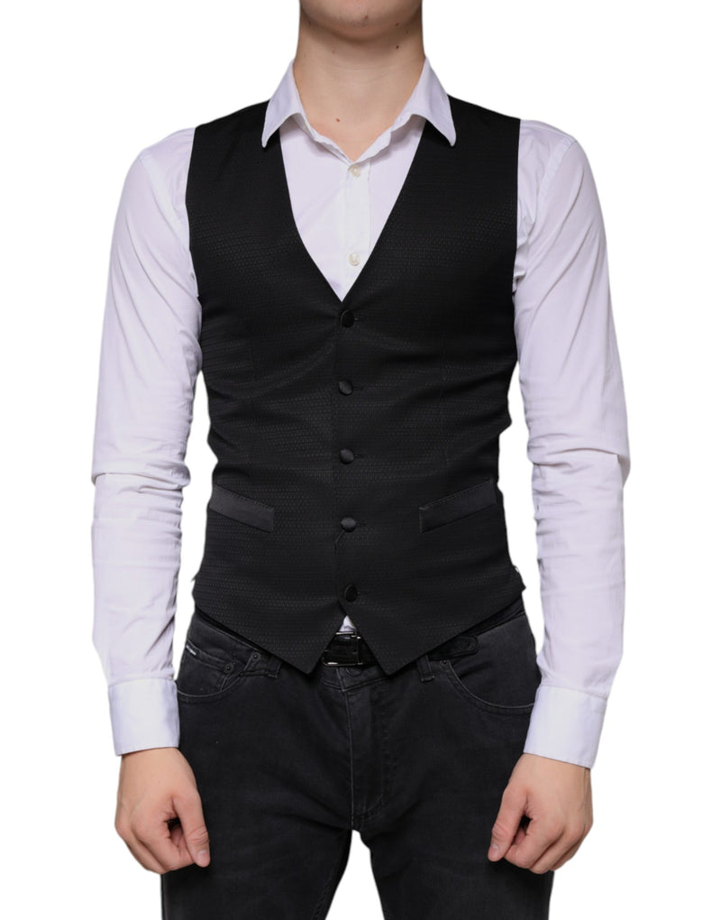 Chaleco formal de vestir de lana negra de Dolce & Gabbana