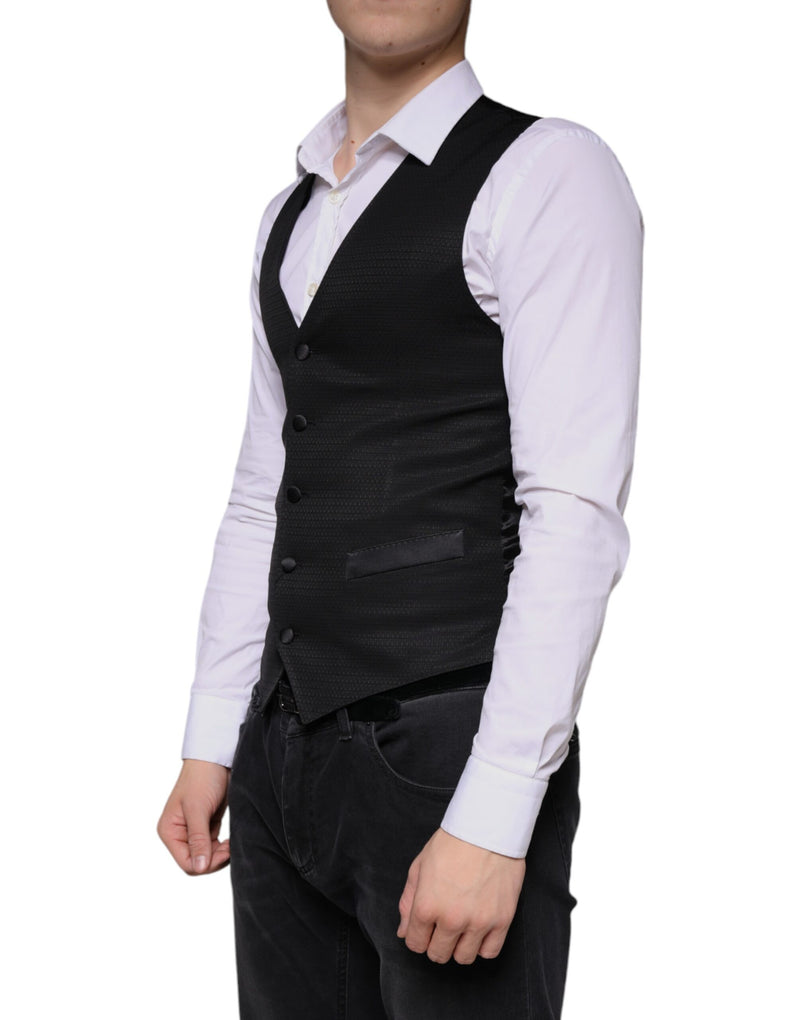 Chaleco formal de vestir de lana negra de Dolce & Gabbana