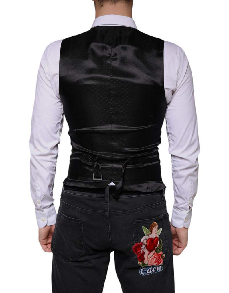 Chaleco formal de vestir de lana negra de Dolce & Gabbana