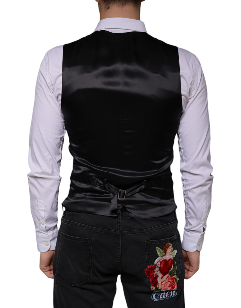 Gilet de costume formel en laine noire Dolce & Gabbana
