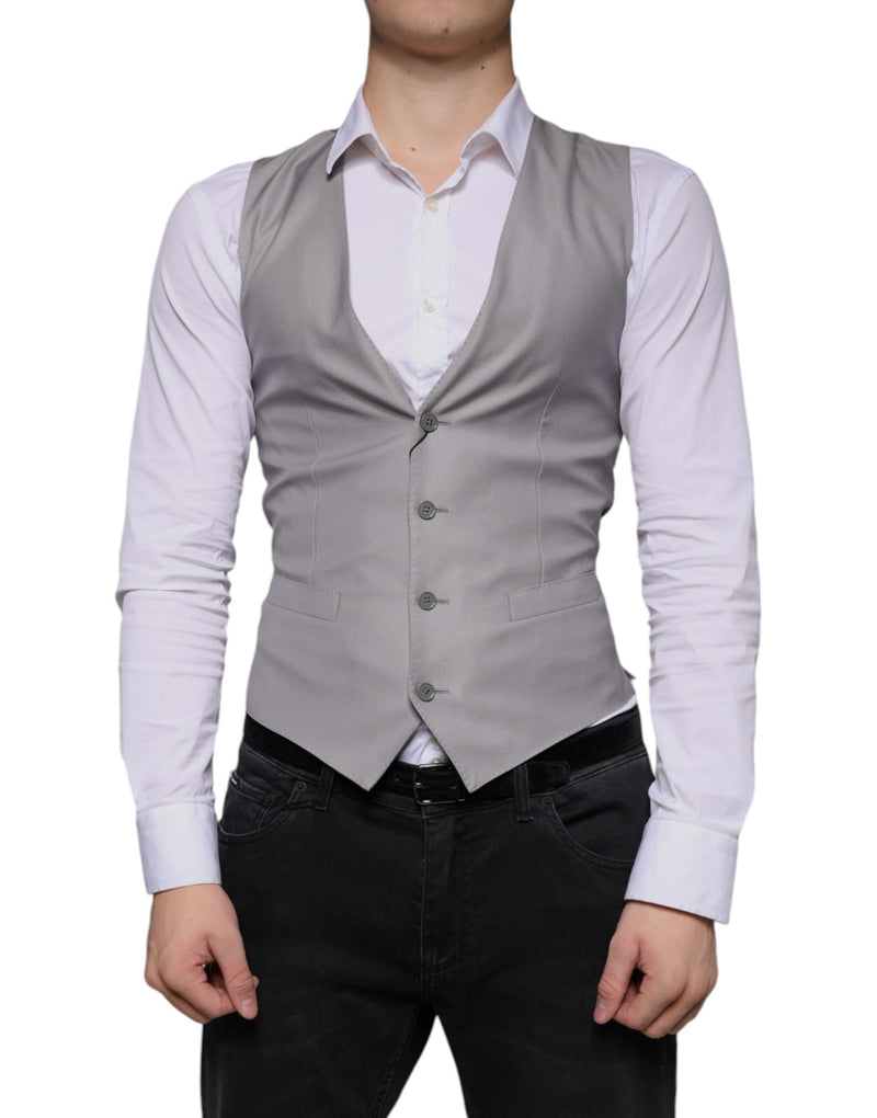 Colete formal de lã cinza-claro Dolce & Gabbana
