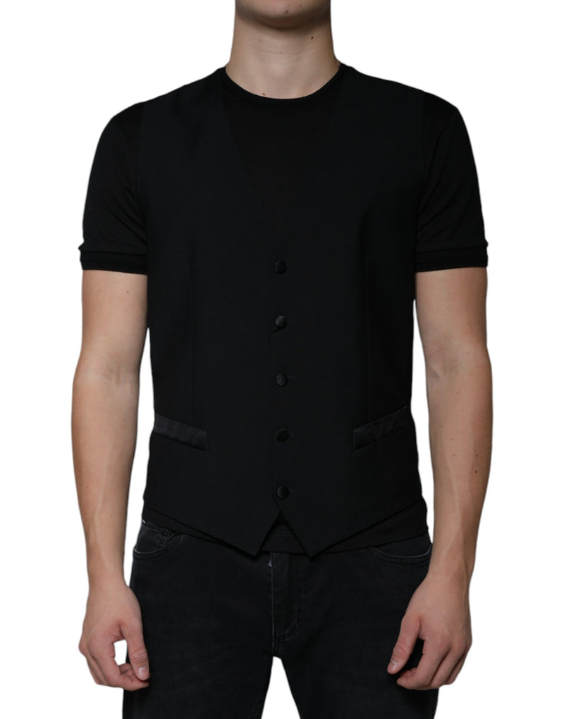Gilet de costume pour homme en laine noire Dolce & Gabbana