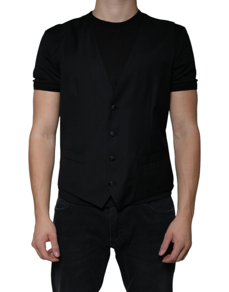 Chaleco formal de vestir de lana negra de Dolce & Gabbana