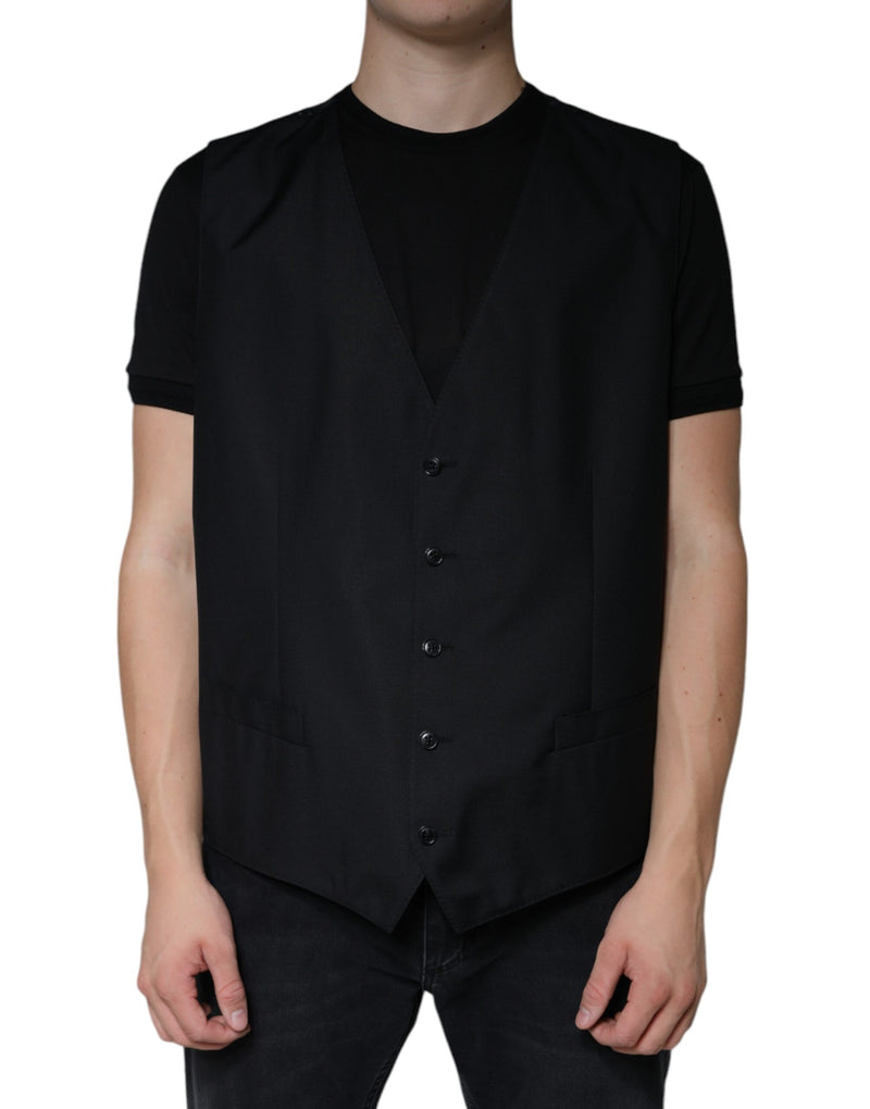 Colete formal de lã preto Dolce & Gabbana