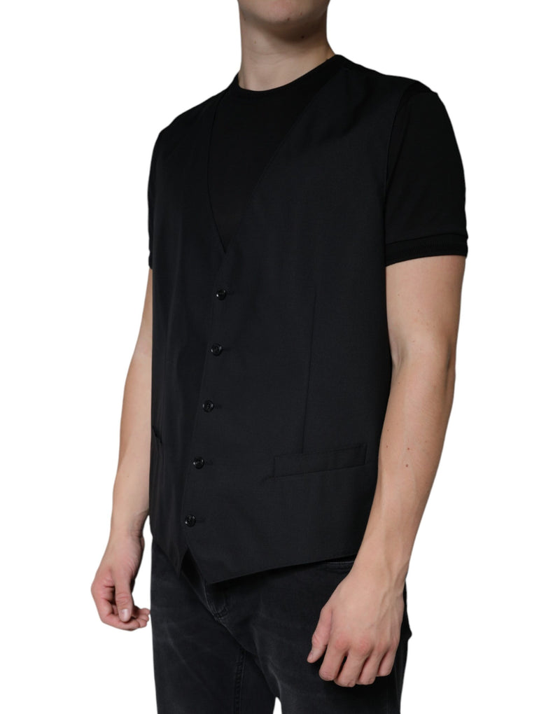 Colete formal de lã preto Dolce & Gabbana