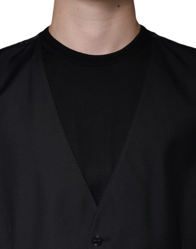 Colete formal de lã preto Dolce & Gabbana