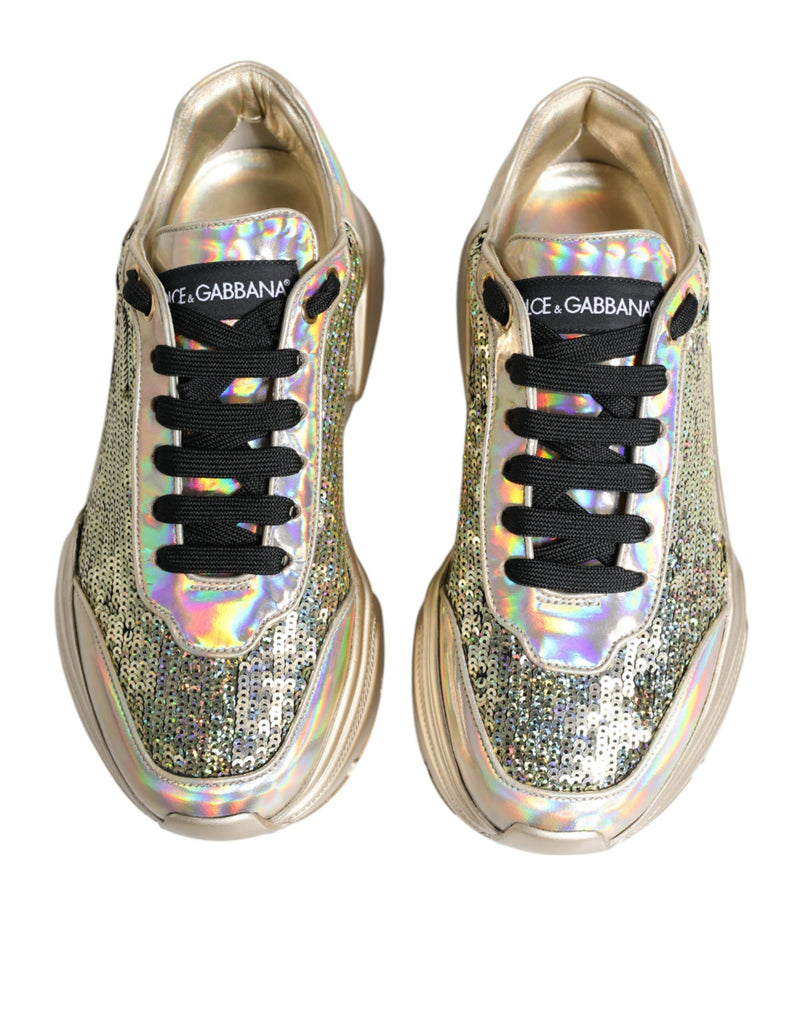 Sneakers Daymaster Dolce & Gabbana dorées à sequins irisés