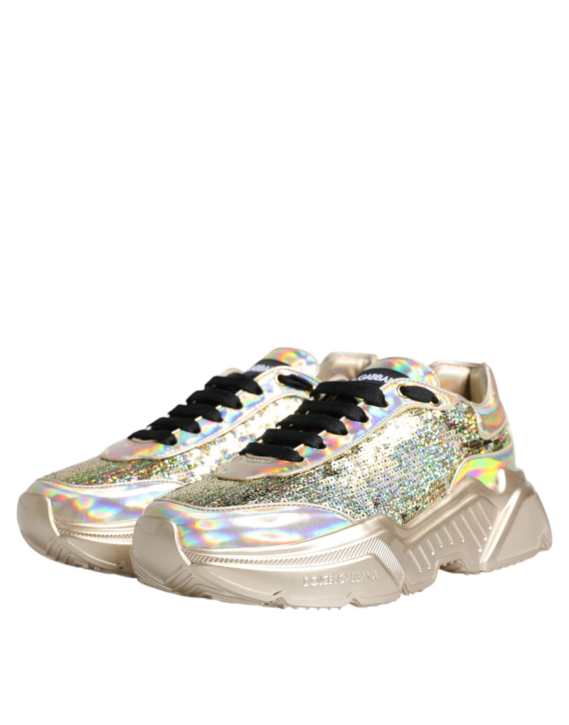 Sneakers Daymaster Dolce & Gabbana dorées à sequins irisés