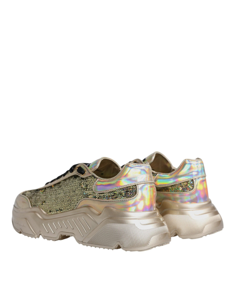 Sneakers Daymaster Dolce & Gabbana dorées à sequins irisés
