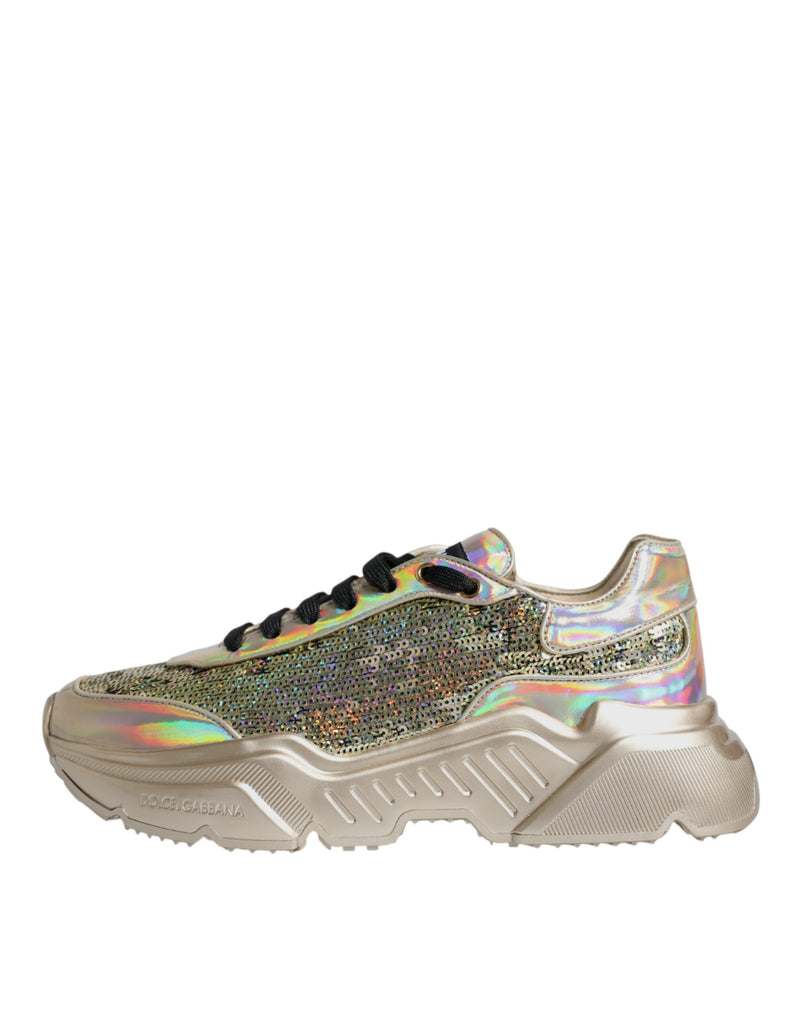 Sneakers Daymaster Dolce & Gabbana dorées à sequins irisés