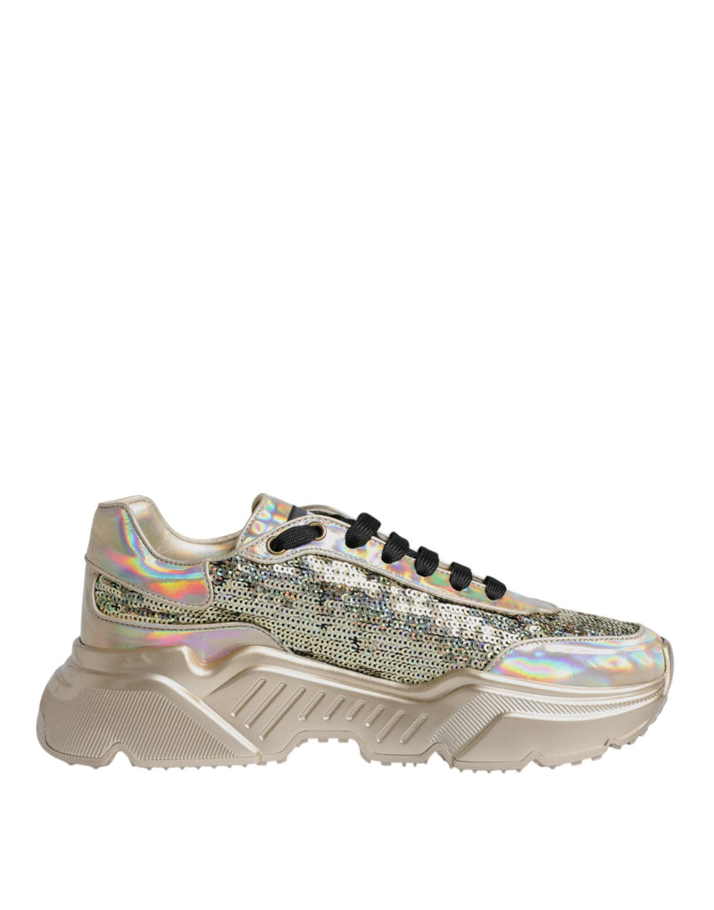 Sneakers Daymaster Dolce & Gabbana dorées à sequins irisés