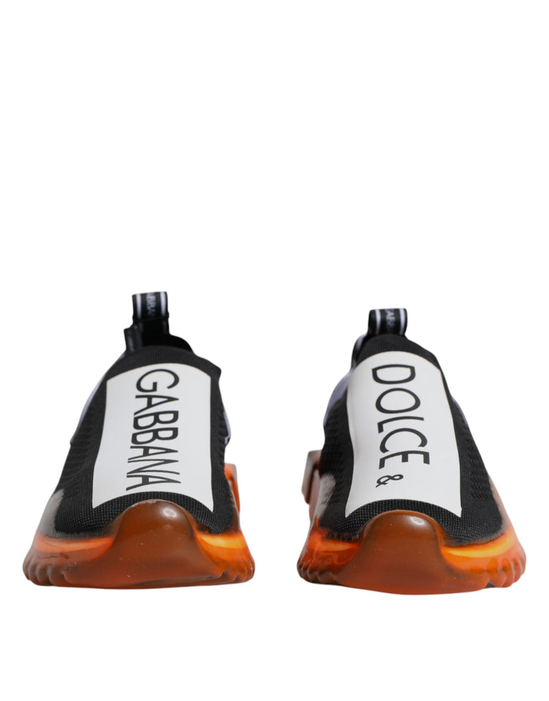 Baskets sans lacets Sorrento noires et orange Dolce & Gabbana
