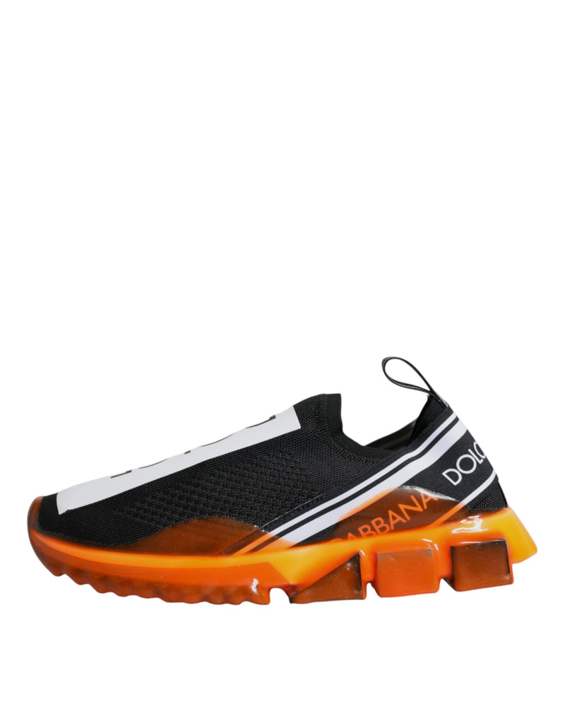 Baskets sans lacets Sorrento noires et orange Dolce & Gabbana
