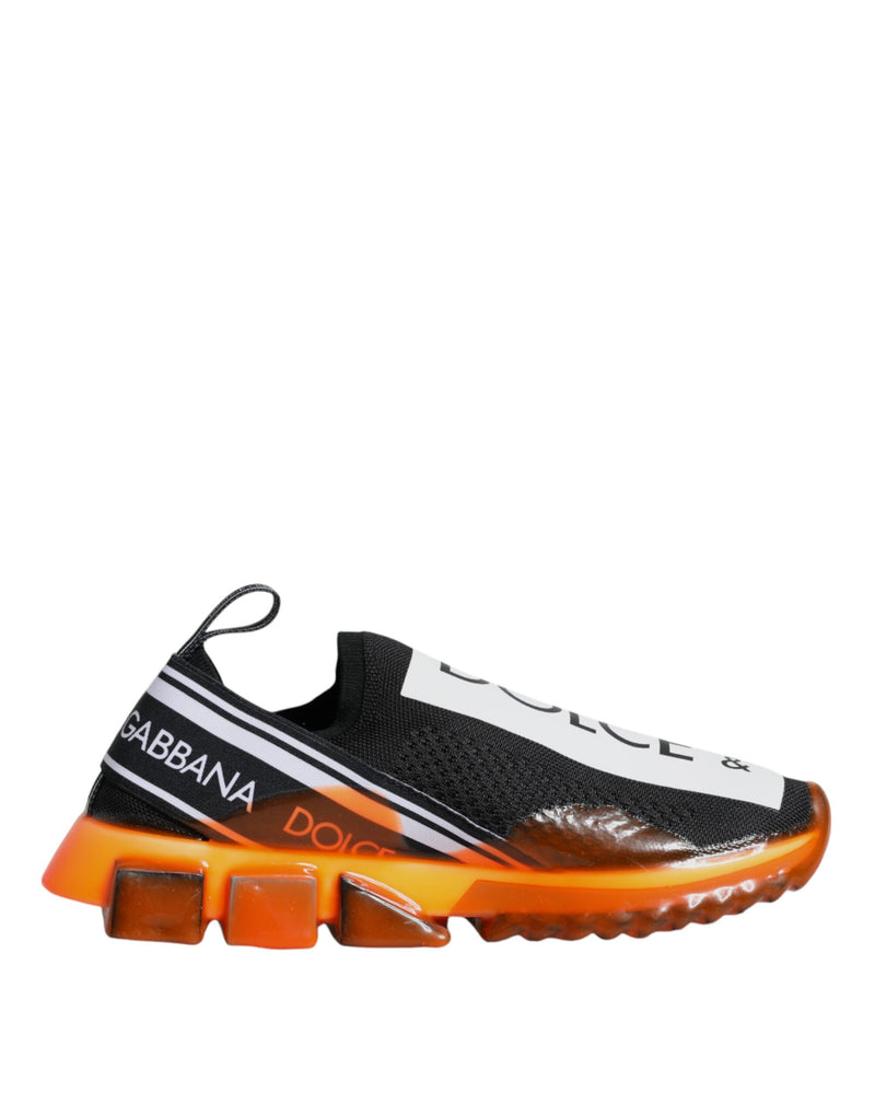 Baskets sans lacets Sorrento noires et orange Dolce & Gabbana