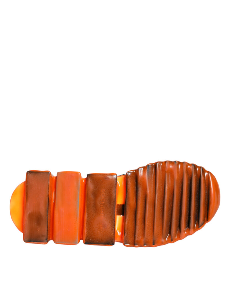 Baskets sans lacets Sorrento noires et orange Dolce & Gabbana
