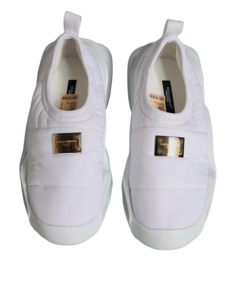 Baskets basses en tissu matelassé blanc Dolce & Gabbana