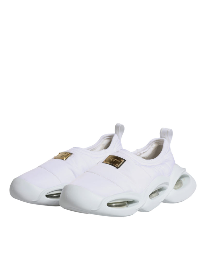 Baskets basses en tissu matelassé blanc Dolce & Gabbana