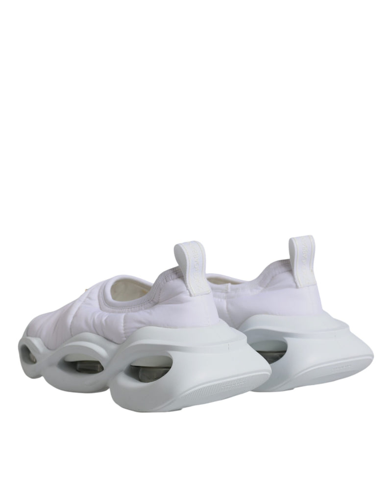 Baskets basses en tissu matelassé blanc Dolce & Gabbana