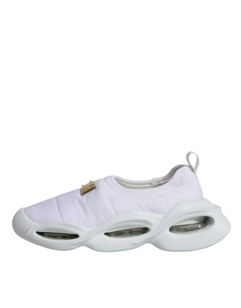 Baskets basses en tissu matelassé blanc Dolce & Gabbana