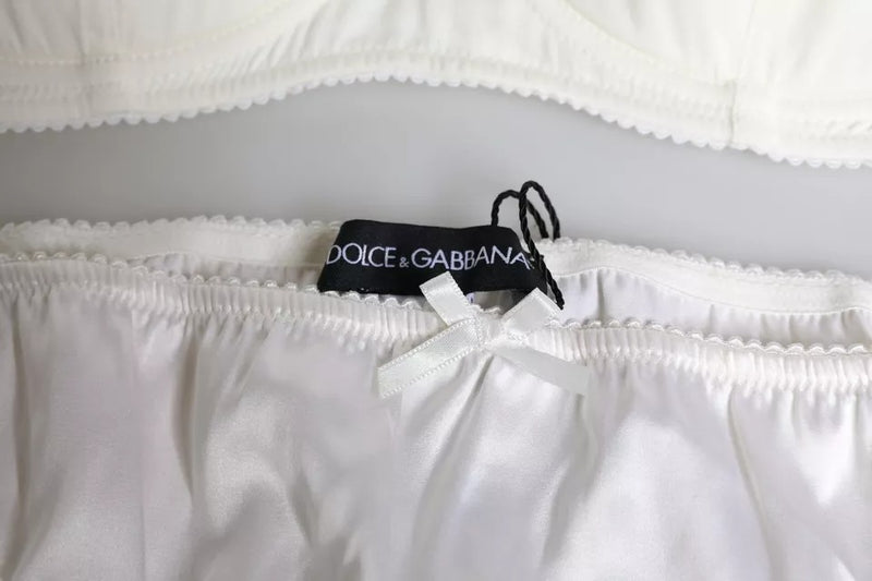 Calcinha de seda branca e sutiã balconette Dolce & Gabbana
