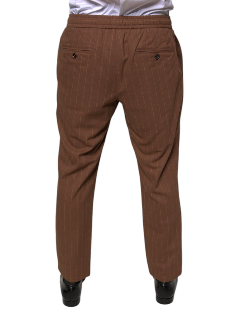 Pantalones de vestir ajustados con rayas marrones para hombre de Dolce & Gabbana