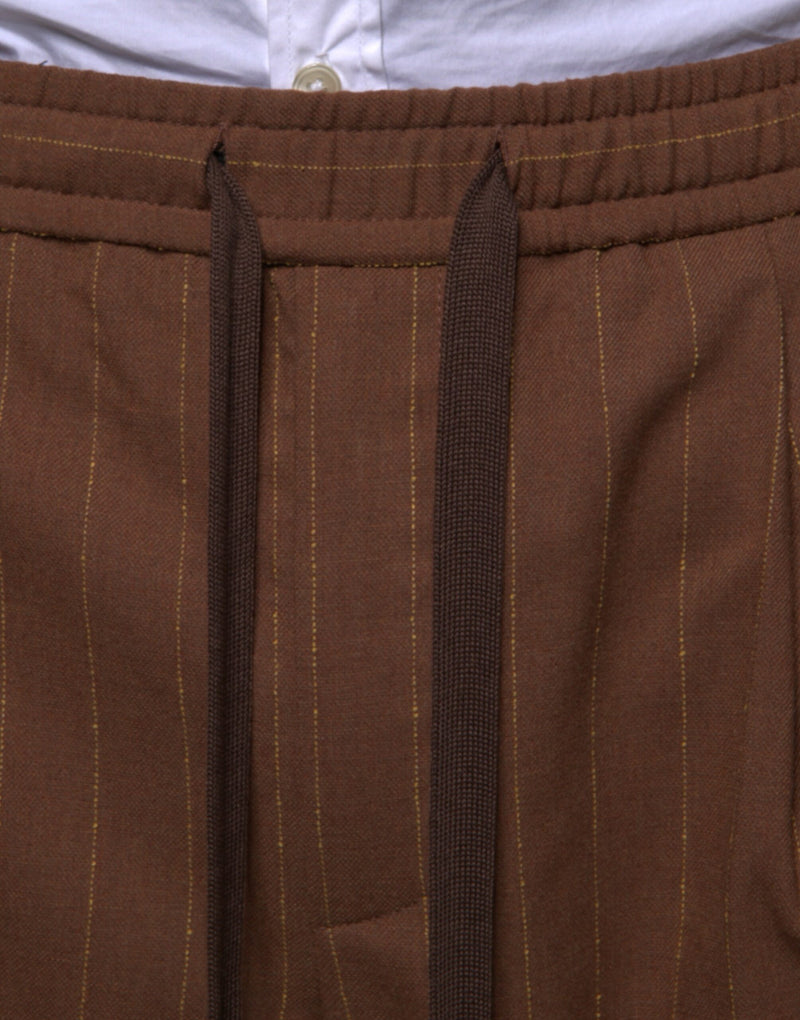 Pantalones de vestir ajustados con rayas marrones para hombre de Dolce & Gabbana