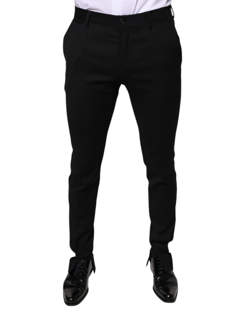 Pantalones de vestir ajustados de lana negra Dolce & Gabbana