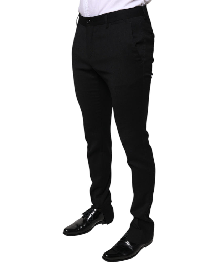 Pantalones de vestir ajustados de lana negra Dolce & Gabbana