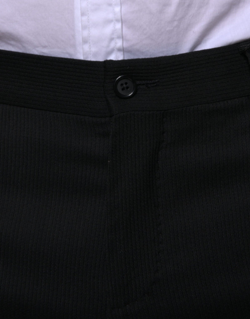 Pantalones de vestir ajustados de lana negra Dolce & Gabbana