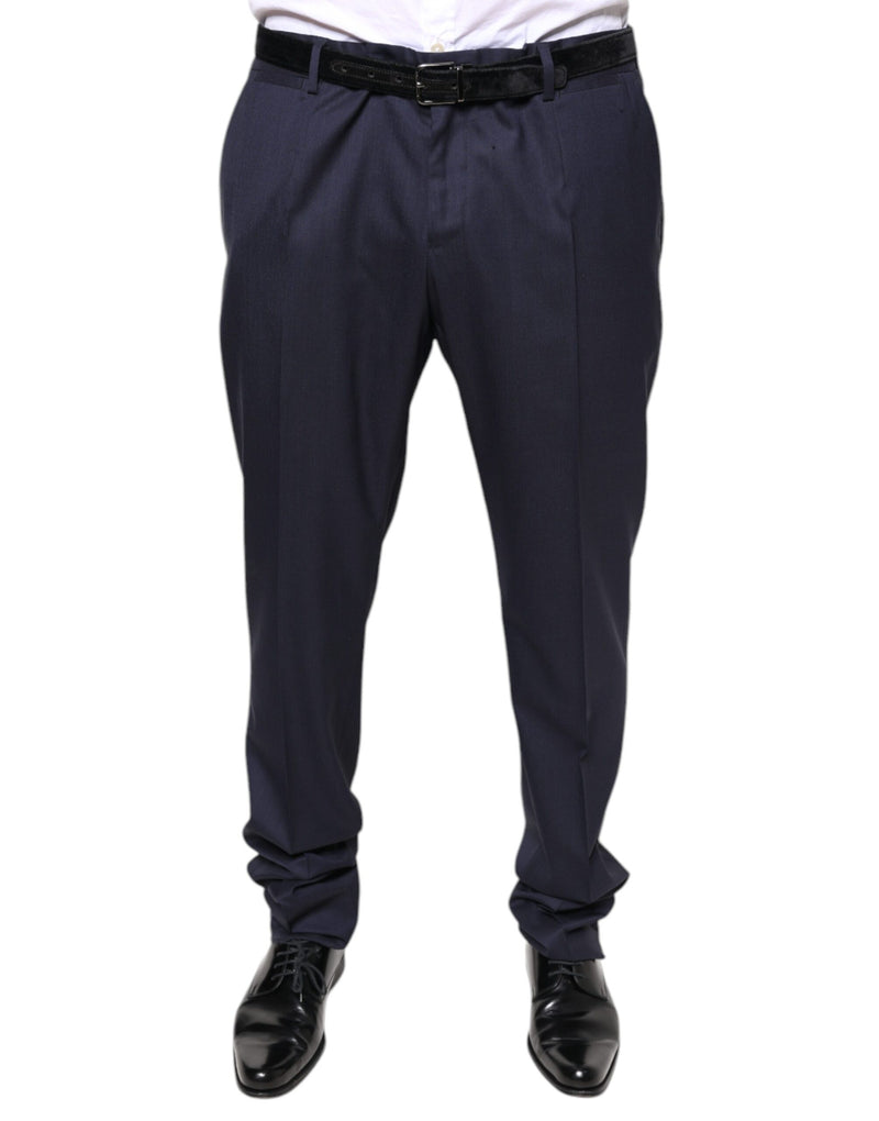 Calça social skinny masculina de lã azul Dolce & Gabbana