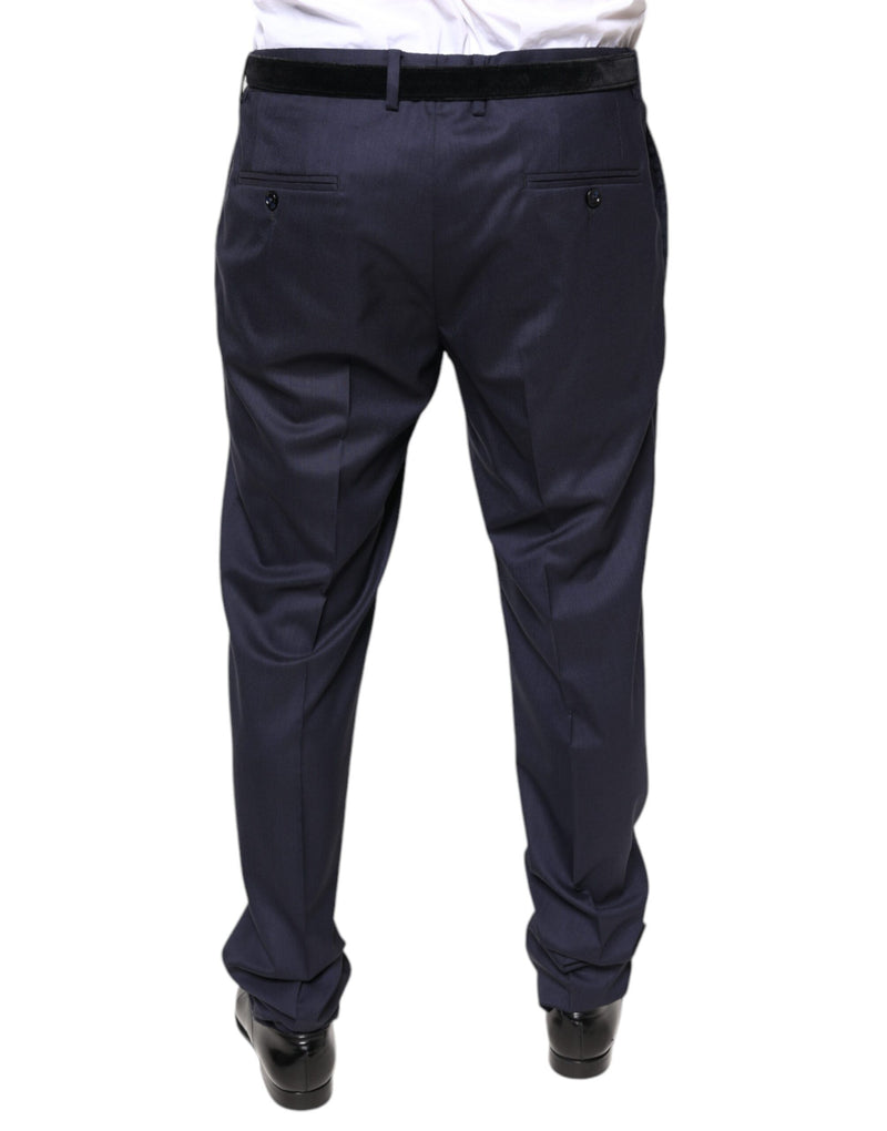 Calça social skinny masculina de lã azul Dolce & Gabbana