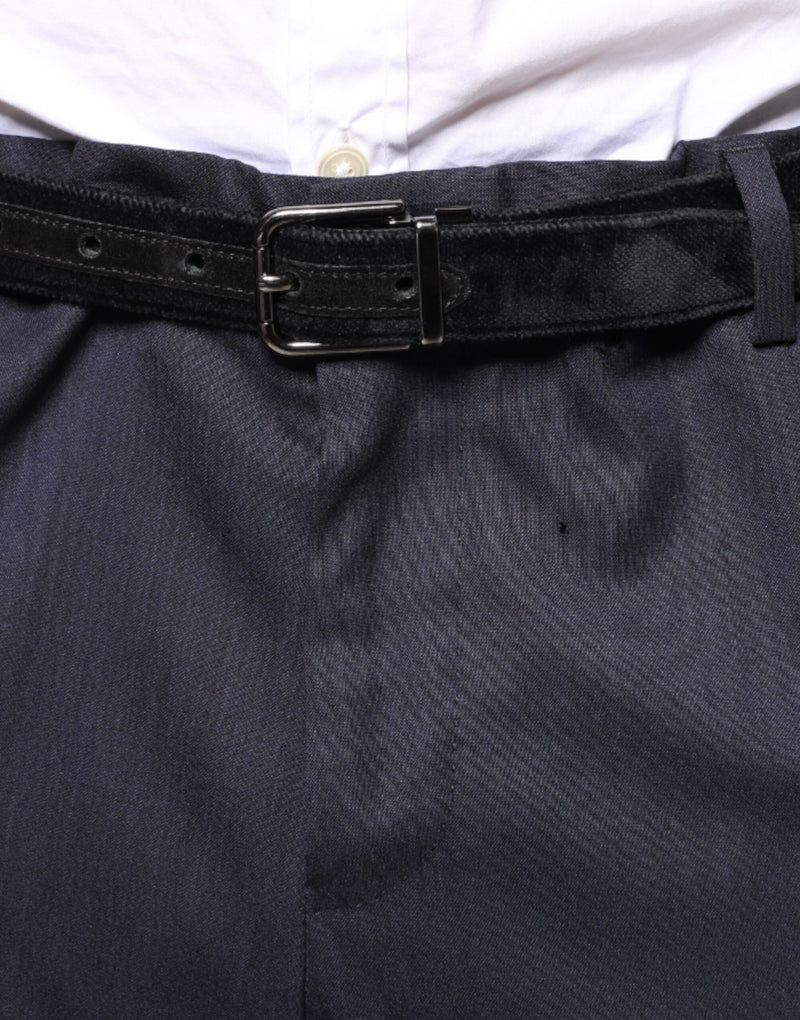Calça social skinny masculina de lã azul Dolce & Gabbana