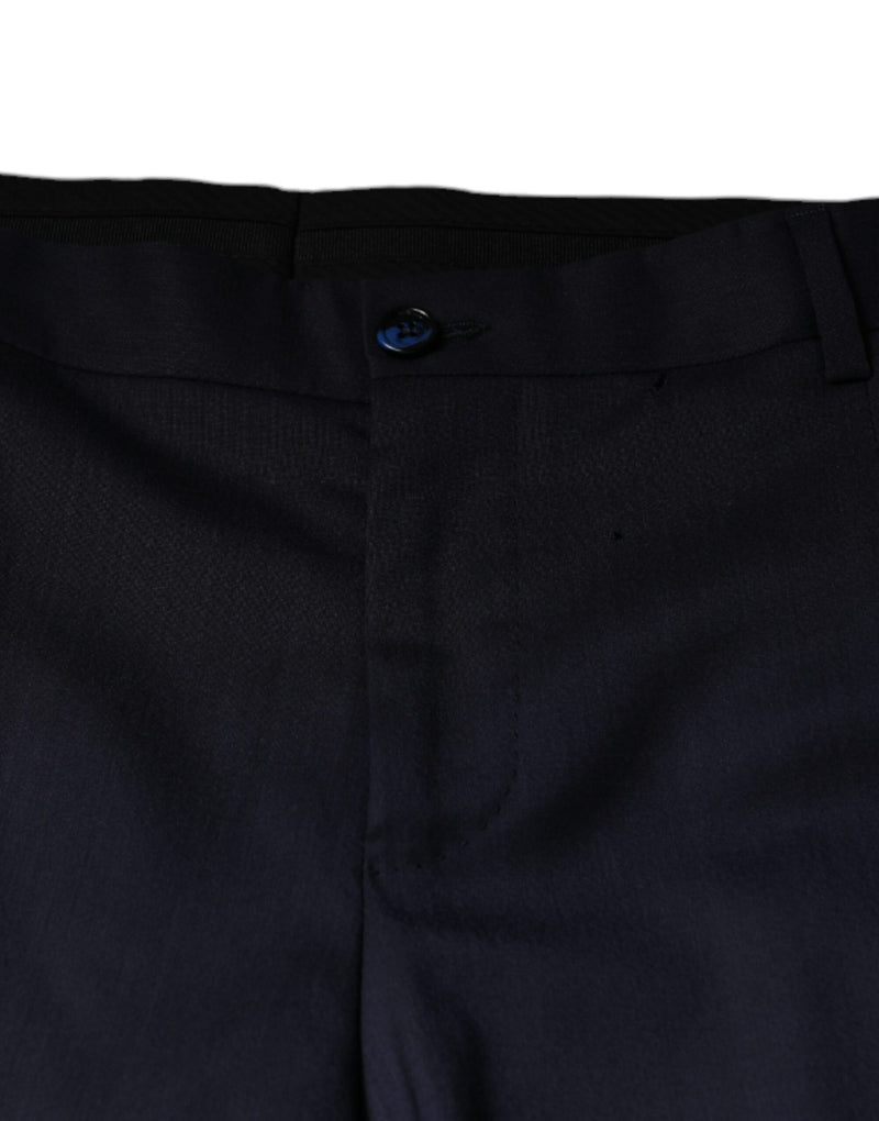 Calça social skinny masculina de lã azul Dolce & Gabbana