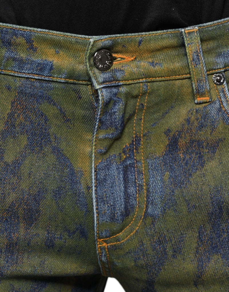 Jean slim homme bleu en coton teinté Dolce & Gabbana