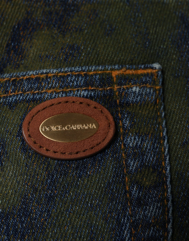 Jean slim homme bleu en coton teinté Dolce & Gabbana