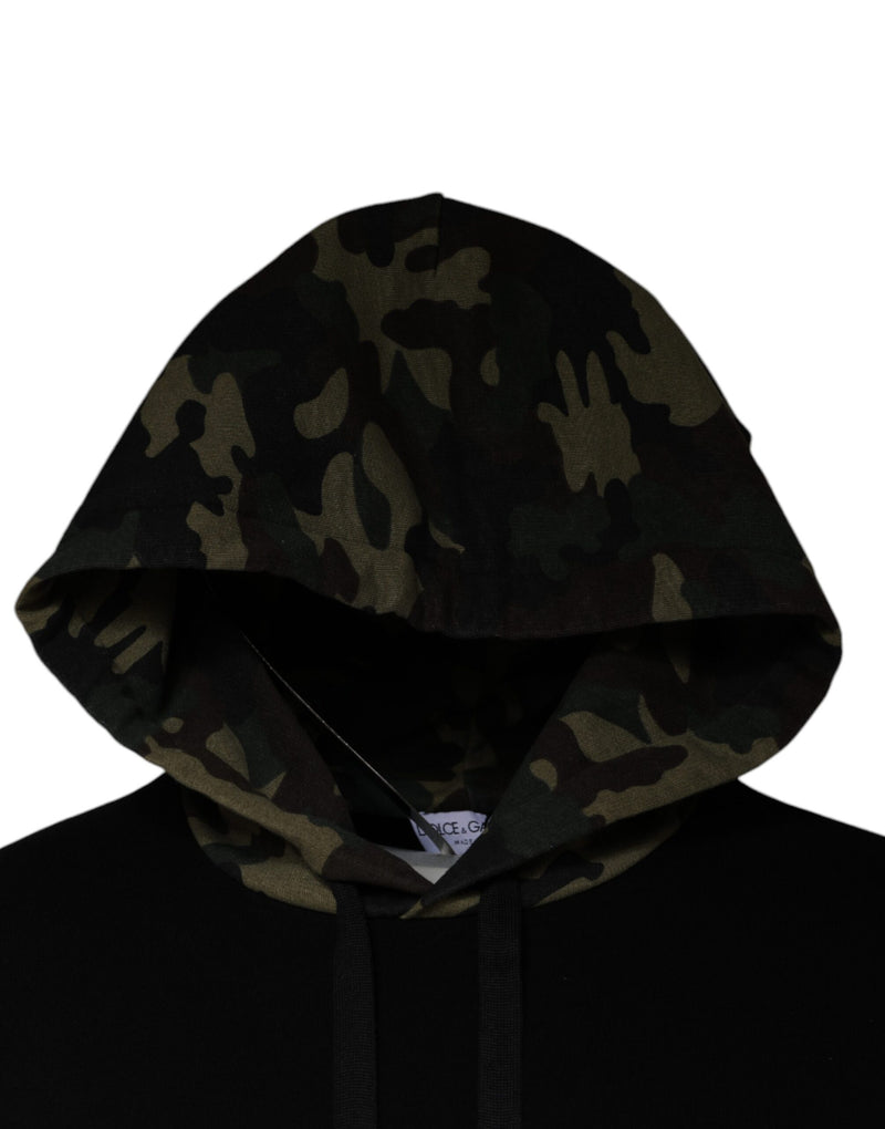 Moletom preto com capuz e estampa camuflada Dolce & Gabbana