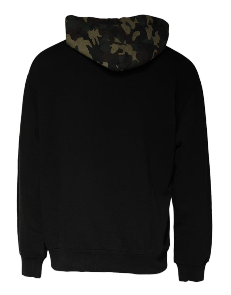 Moletom preto com capuz e estampa camuflada Dolce & Gabbana