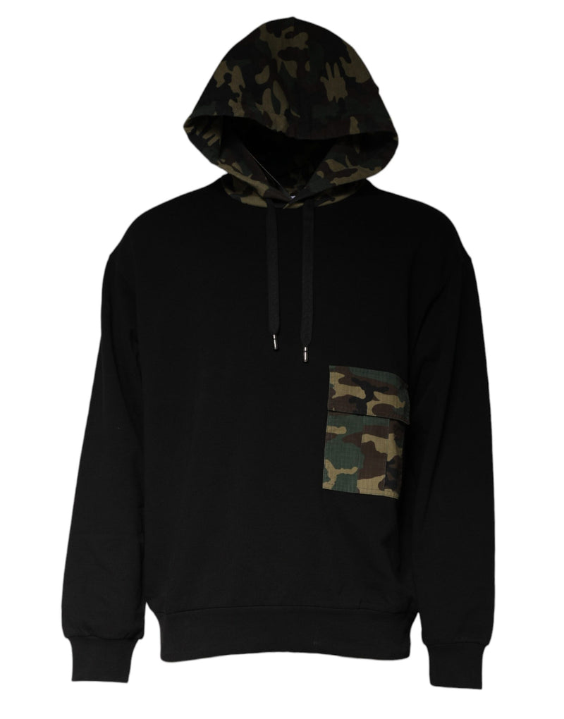 Moletom preto com capuz e estampa camuflada Dolce & Gabbana