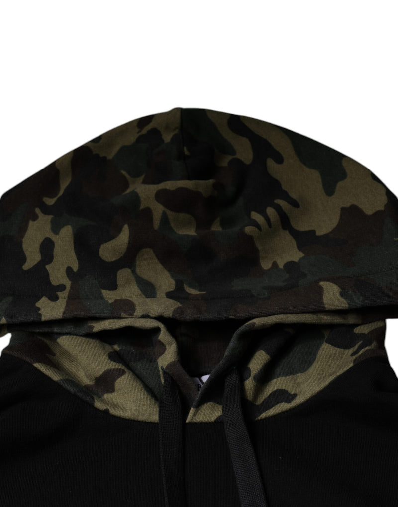 Moletom preto com capuz e estampa camuflada Dolce & Gabbana