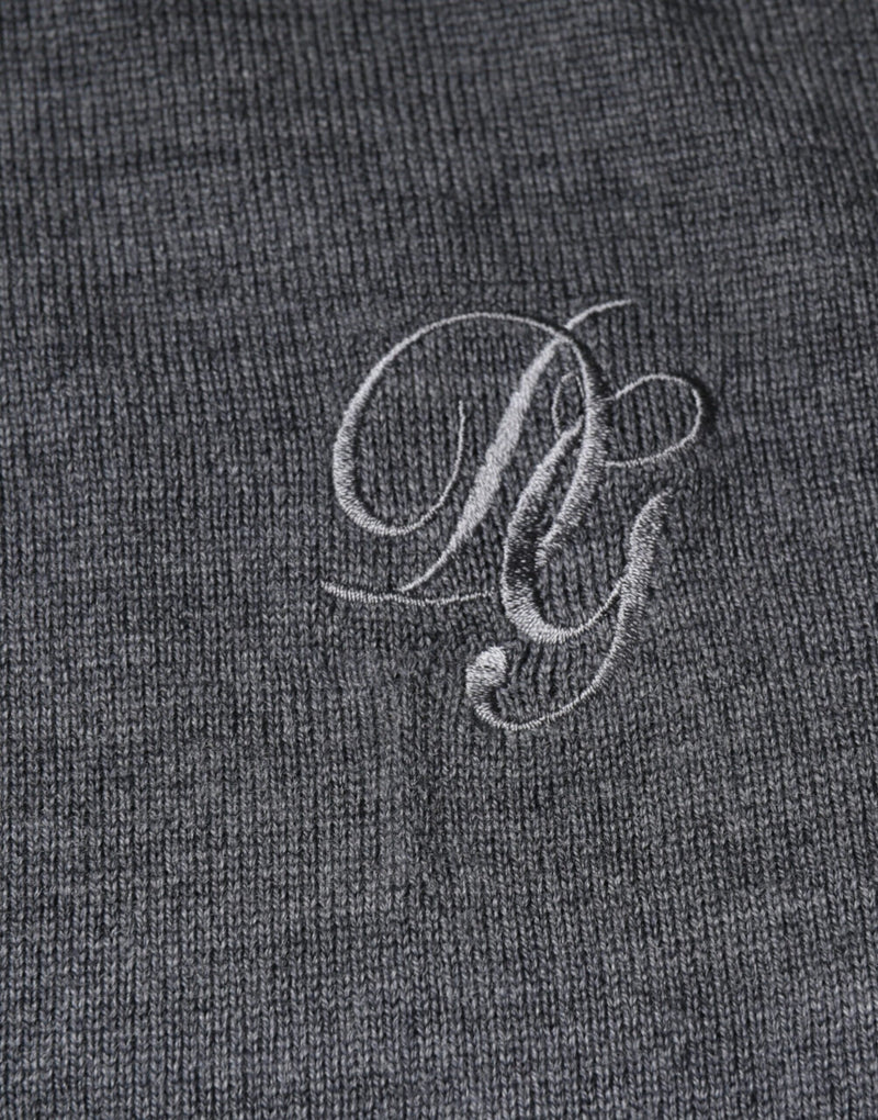 Pull à col rond en laine gris foncé Dolce & Gabbana