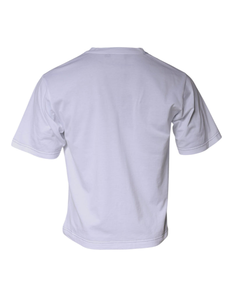 Camiseta branca de algodão com logo DG e mangas curtas Dolce & Gabbana