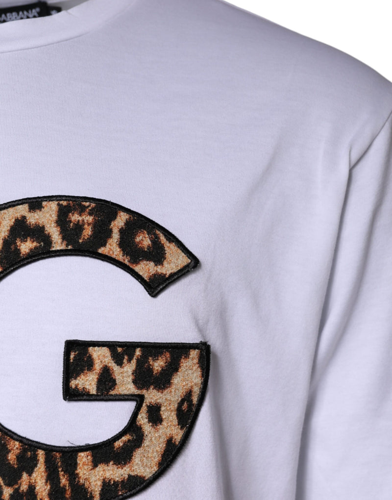 Camiseta branca de algodão com logo DG e mangas curtas Dolce & Gabbana