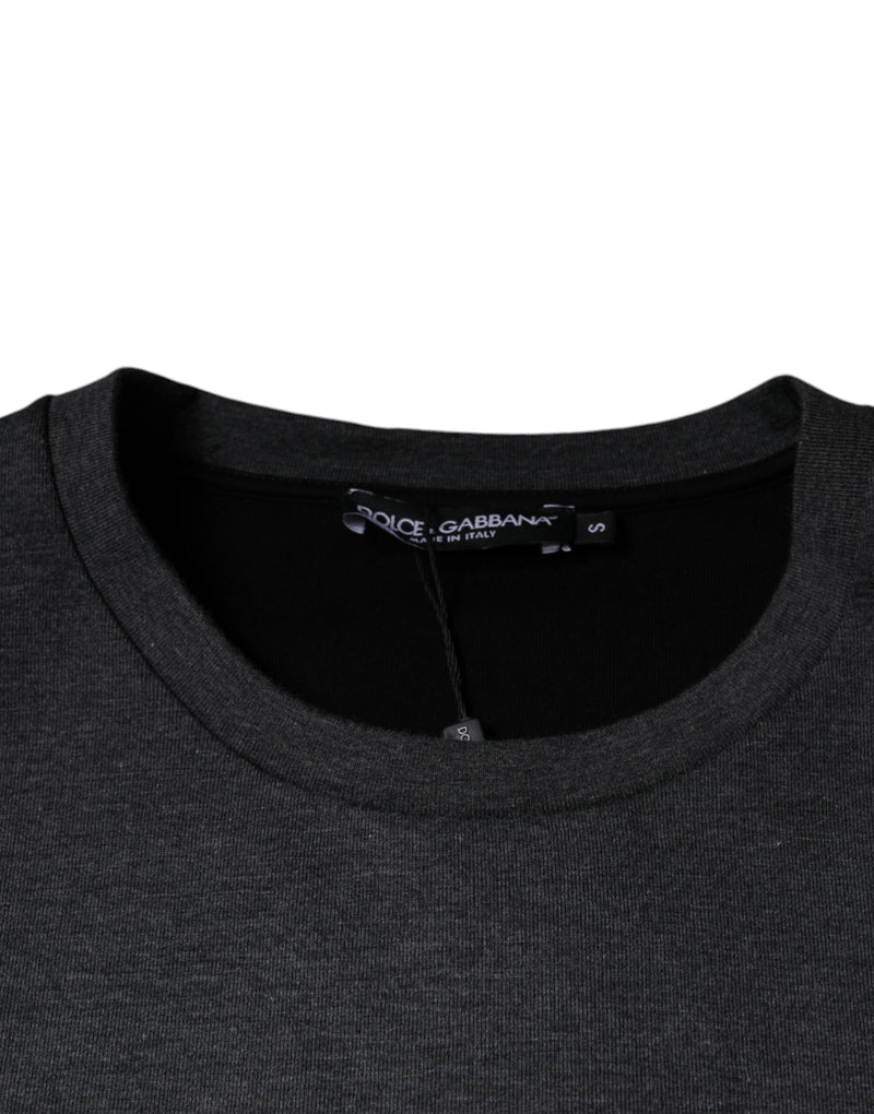 Camiseta gris oscuro de camuflaje con cuello redondo de Dolce & Gabbana