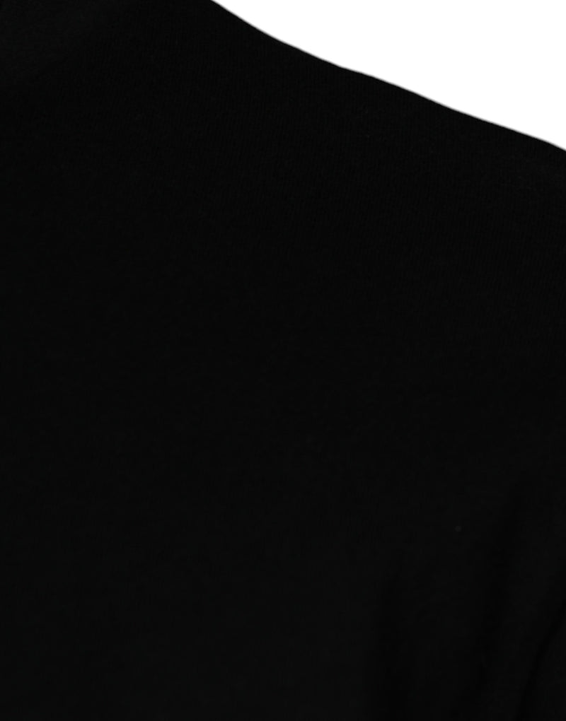 Camiseta de algodón negra con estampado Amore y cuello redondo de Dolce & Gabbana