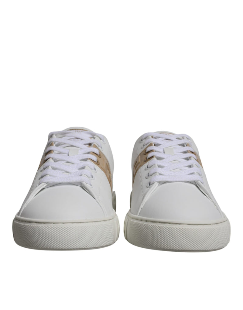 Zapatillas bajas para hombre blancas y marrones con estampado Greca y TPU de Versace