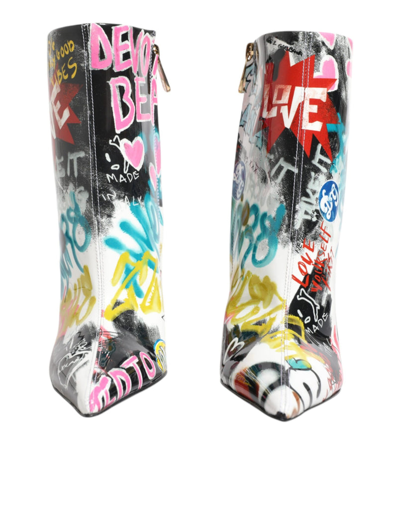 Botas de cano médio Keira Dolce & Gabbana multicoloridas com estampa de grafite
