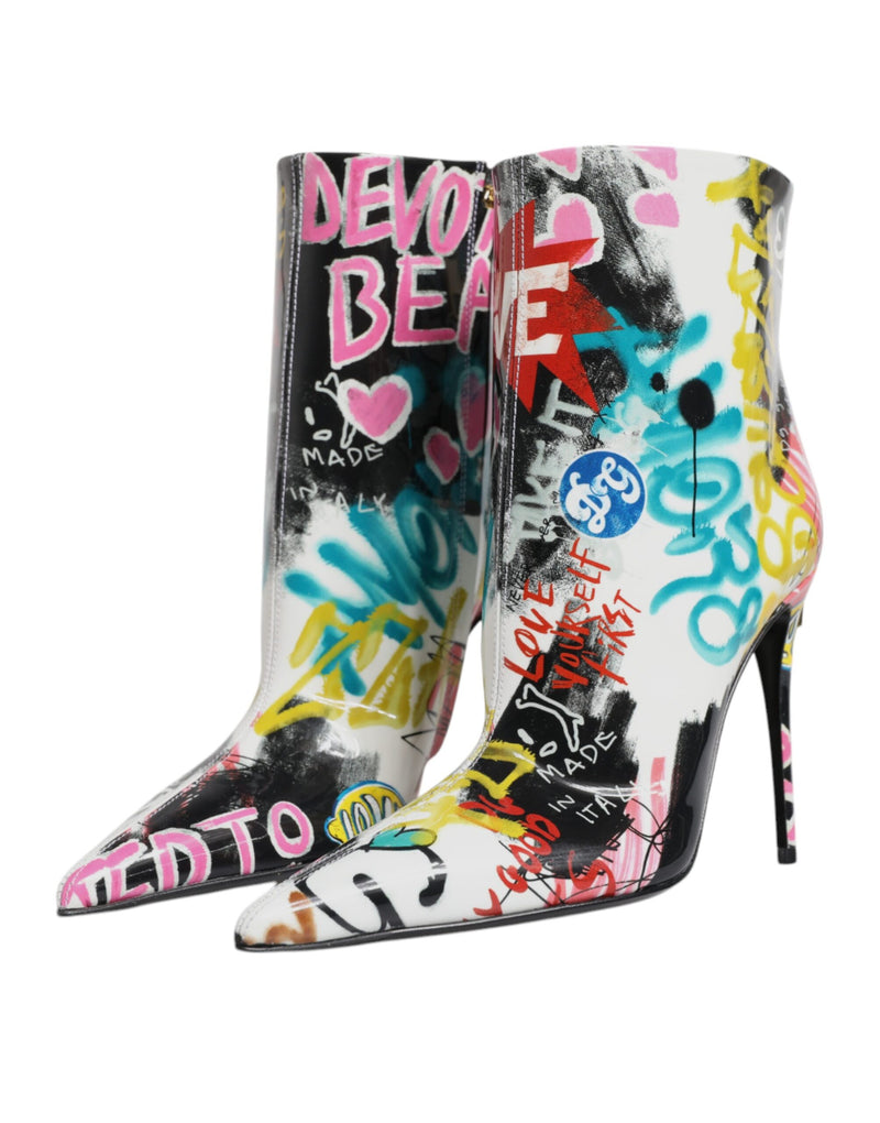 Botas de cano médio Keira Dolce & Gabbana multicoloridas com estampa de grafite