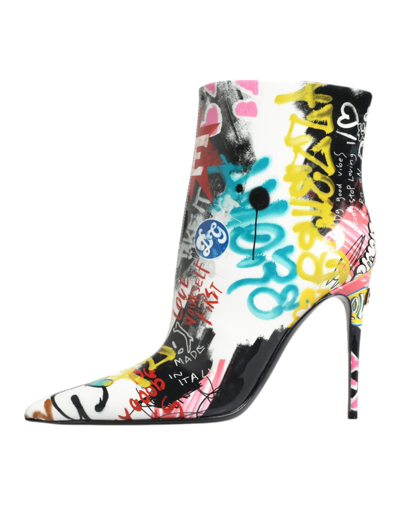 Botas de cano médio Keira Dolce & Gabbana multicoloridas com estampa de grafite