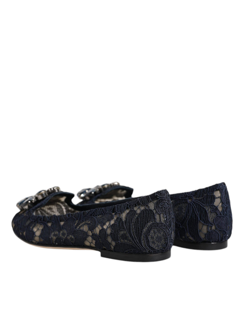 Sapatilhas Taormina Dolce & Gabbana azuis com cristais e cadarço